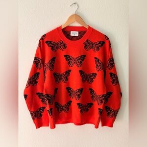Women's Red Butterfly Sweater